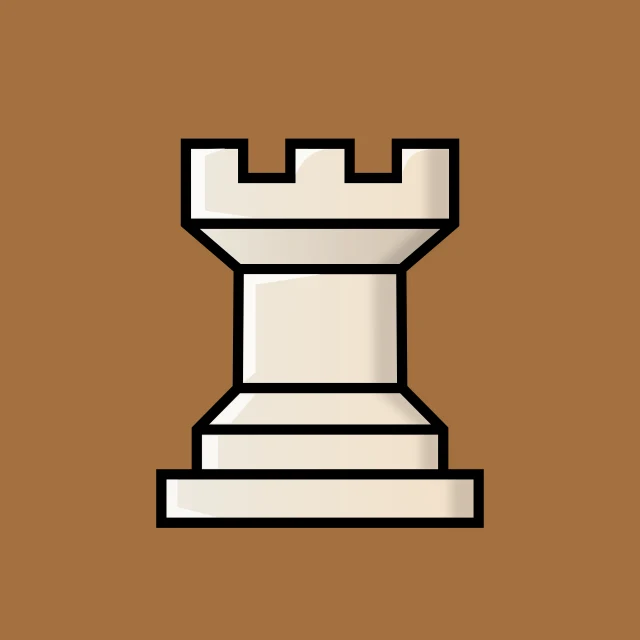 White rook chess piece: what it looks like on the board