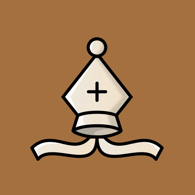 White bishop chess piece: what it looks like on the board